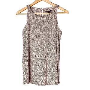 NWT Adrianna Papell Pink Black White Animal Print Sleeveless Shell Top Medium